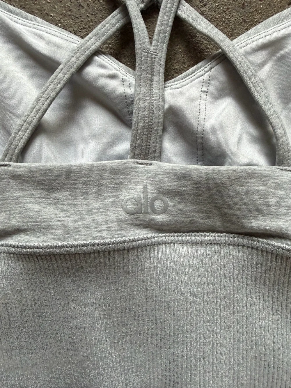 Alo Yoga AloSoft Lavish Bra in Heathered Grey Size Small Activewear Sports Bra
